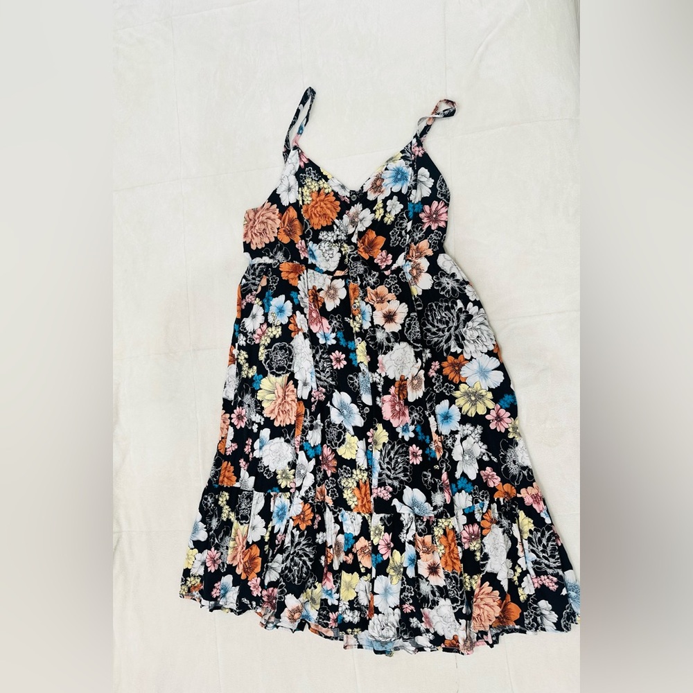Torrid Black Floral Smocked Dress